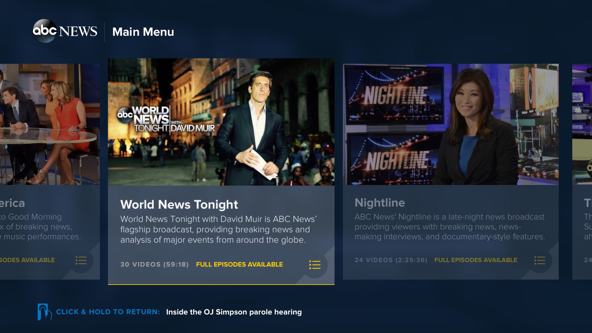 Main Menu