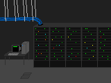pixelated gif of server room